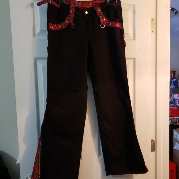 Tripp nyc red plaid pants